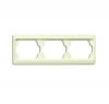 Cover frame 3gang frame, Alpha exclusive, Ivory, Horizontal