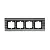 Cover frame, Carat, 4-gang, horisontal, Chrome?