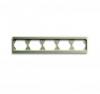 Cover frame 5gang frame, Alpha exclusive, Palladium, Horizontal