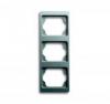 Cover frame 3gang frame, Alpha exclusive, Titanium, Vertical.