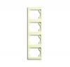 Cover frame 4gang frame, Alpha exclusive, Ivory, Vertical