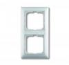 Cover frame with decorative styling frame 2gang frame, Basic, Alpine White
