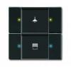 Switch sensor, 2-gang, Impressivo, Black / Soft Touch