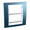 Unica Plus - cover frame (fix. frame) - 2 gangs (H) - 2x4 m - glacial blue/white