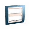Unica Plus - cover frame (fix. frame) - 2 gangs (H) - 2x6 m - glacial blue/ivory