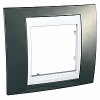 Unica Plus - cover frame - 1 gang - champagne/white
