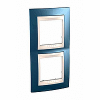 Unica Plus - cover frame - 2 gangs - glacier blue/ivory