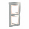 Unica Plus - cover frame - 2 gangs - mist grey/ivory 