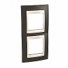 Unica Plus - cover frame - 2 gangs - cacao/ivory