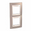 Unica Plus - cover frame - 2 gangs - mink/ivory