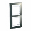 Unica Plus - cover frame - 2 gangs - champagne/white