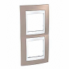 Unica Plus - cover frame - 2 gangs - mink/white
