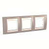Unica Plus - cover frame - 3 gangs, H71 - mink/ivory