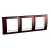 Unica Plus - cover frame - 3 gangs, H71 - terracotta/white