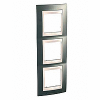 Unica Plus - cover frame - 3 gangs - champagne/ivory