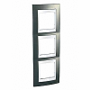 Unica Plus - cover frame - 3 gangs - champagne/whit