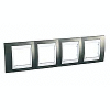 Unica Plus - cover frame - 4 gangs, H71 - champagne/white