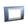 Unica Plus - cover frame - 3 modules - glacier blue/ivory