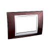 Unica Plus - cover frame - 3 modules - terracotta/white