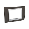 Unica Plus - cover frame - 3 modules - cacao/white