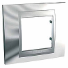 Unica Top - cover frame - 1 gang - bright chrome/aluminium