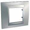 Unica Top - cover frame - 1 gang - glossy chrome/aluminium