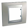 Unica Top - cover frame - 1 gang - matt nickel/aluminium