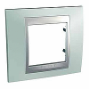 Unica Top - cover frame - 1 gang - Fluor Green/aluminium