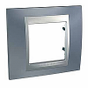 Unica Top - cover frame - 1 gang - metal grey/aluminium