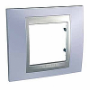 Unica Top - cover frame - 1 gang - beryl blue/aluminium