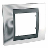 Unica Top - cover frame - 1 gang - bright chrome/graphite