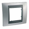 Unica Top - cover frame - 1 gang - glossy chrome/graphite