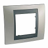 Unica Top - cover frame - 1 gang - matt nickel/graphite