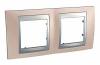 Unica Top - cover frame - 2 gangs, H71 - Metal Grey /aluminium