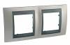 Unica Top - cover frame - 2 gangs, H71 - Nickel Matt/graphite