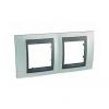 Unica Top - cover frame - 2 gangs, H71 - fluorescent green/graphite