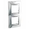 Unica Top - cover frame - 2 gangs - bright chrome/aluminium