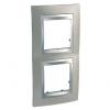 Unica Top - cover frame - 2 gangs - Nickel Matt /aluminium