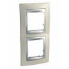Unica Top - cover frame - 2 gangs - Opal Titanium /aluminium
