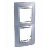 Unica Top - cover frame - 2 gangs - Beryl Blue/aluminium