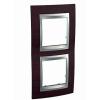 Unica Top - cover frame - 2 gangs - Wengue /aluminium