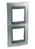 Unica Top - cover frame - 2 gangs - glossy chrome/graphite