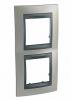 Unica Top - cover frame - 2 gangs - Nickel Matt /graphite