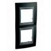 Unica Top - cover frame - 2 gangs - Rhodium Black/graphite