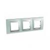Unica Top - cover frame - 3 gangs, H71 - Fluor Green/aluminium