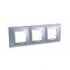 Unica Top - cover frame - 3 gangs, H71 - Beryl Blue /aluminium