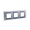 Unica Top - cover frame - 3 gangs, H71 - Beryl Blue/graphite