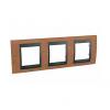 Unica Top - cover frame - 3 gangs, H71 - cherry tree/graphite