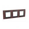 Unica Top - cover frame - 3 gangs, H71 - Tobacco/graphite