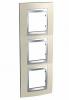Unica Top - cover frame - 3 gangs - Opal Titanium/aluminium